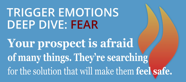 Use fear to move your prospect toward your solution.