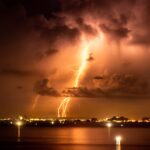 lightnings on sky at night
