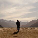 silhouette in the mountains