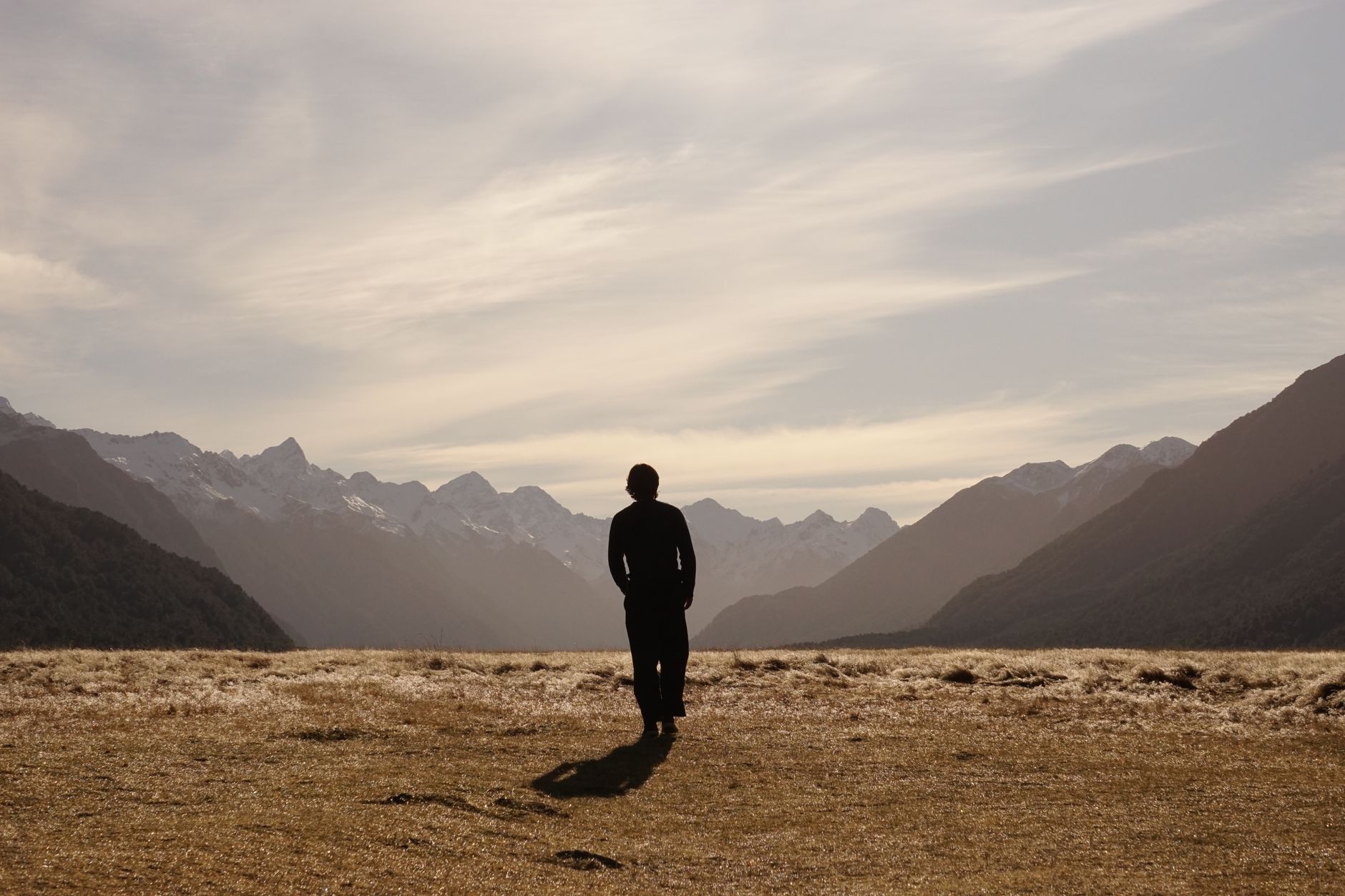 silhouette in the mountains